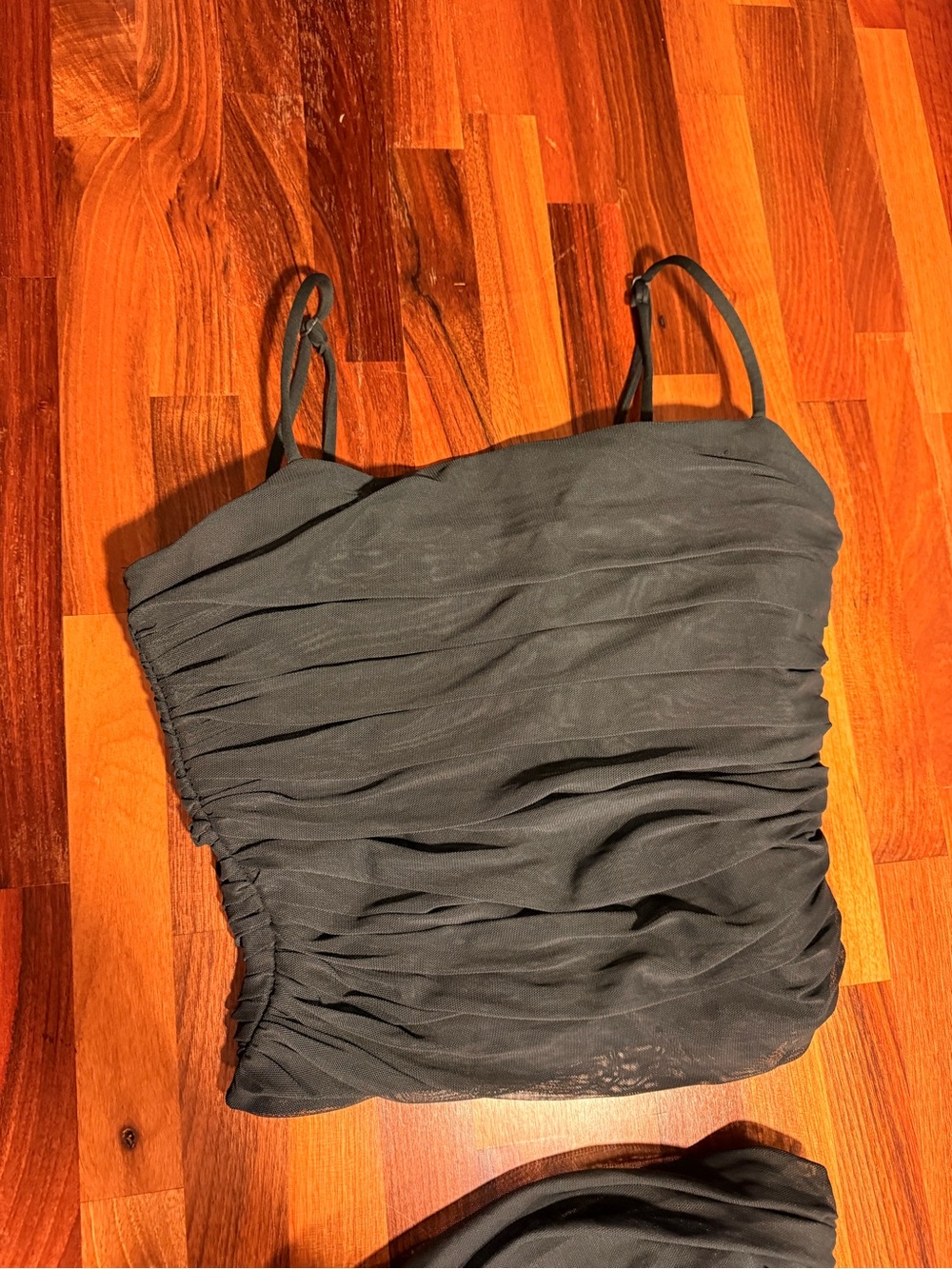 Express Olive Strapless Ruched Two-Piece Set - Picture 2 of 7